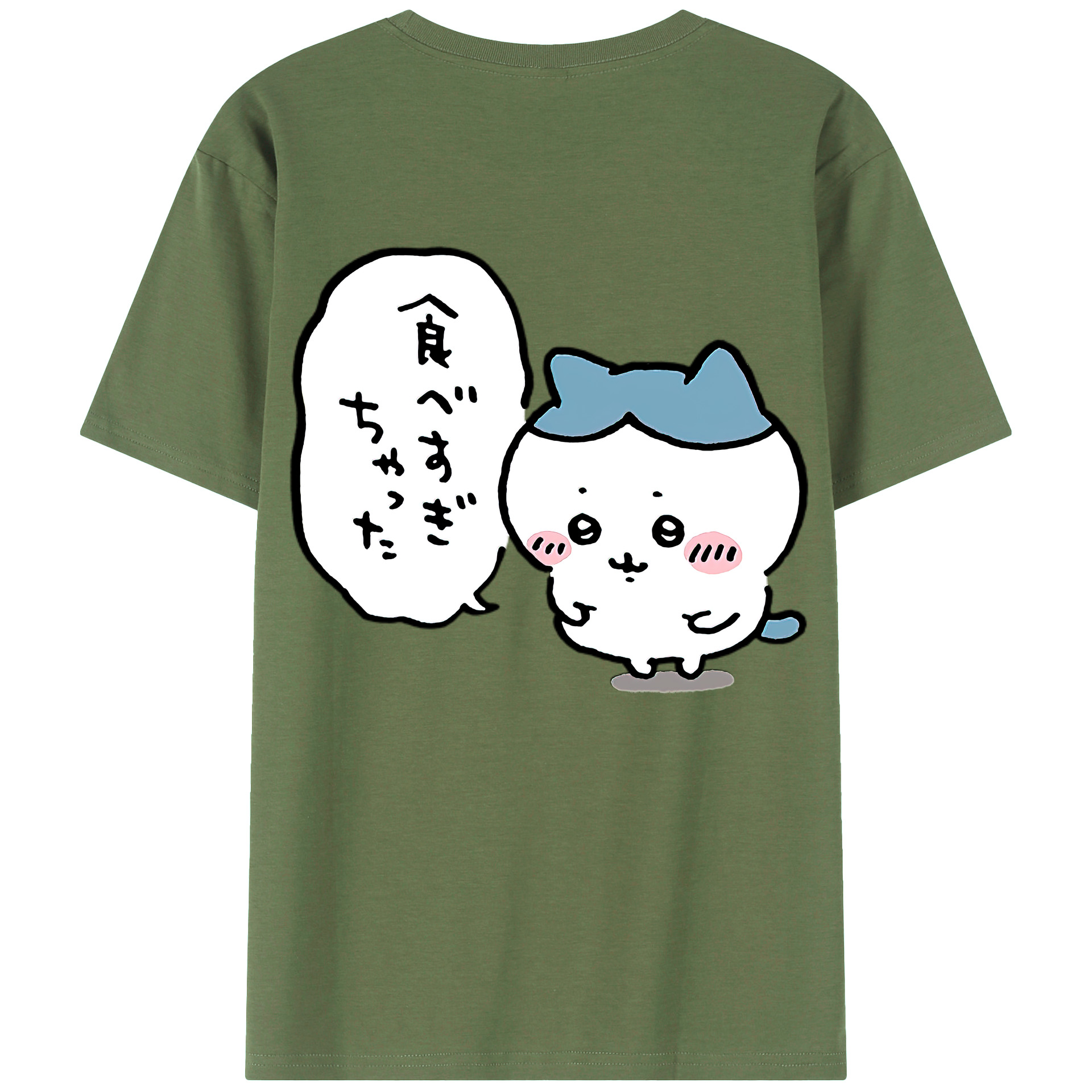 （画像用） ちいかわ ハチワレ Chii-kawa hachiware 綿100％ メンズ半袖Tシャツ（バックプリント） 通気性